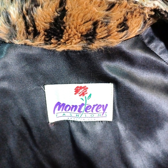 Monterey, Leopard Faux Fur Coat Size 2X, Brown/Black/Cream - Picture 14 of 16